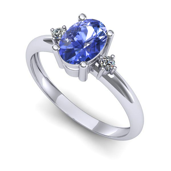 Inel din aur alb cu tanzanit