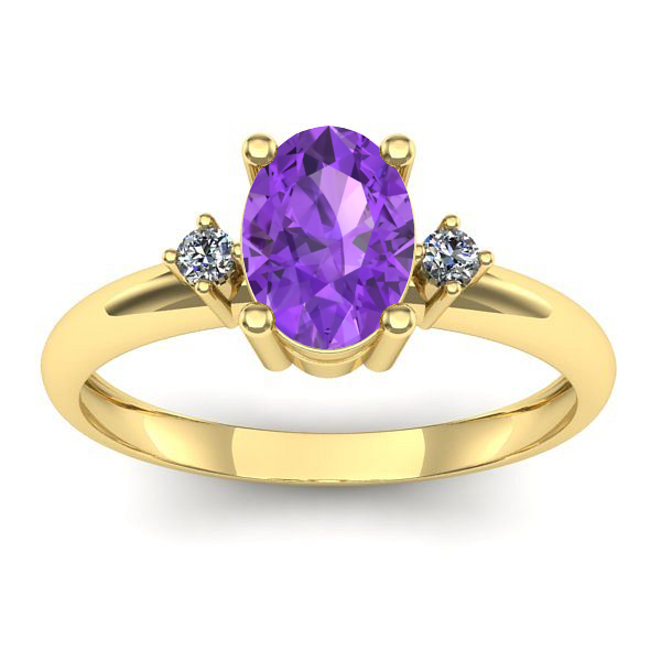 Inel logodna cu ametist oval