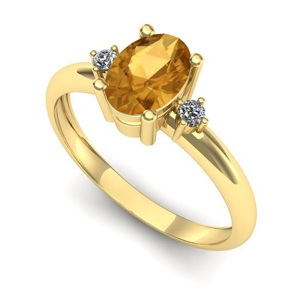 Inel din aur galben cu citrin