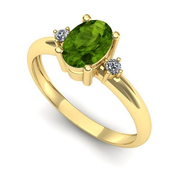 Inel din aur galben cu peridot