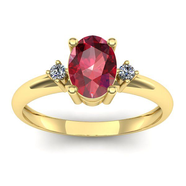 Inel logodna cu rubin oval