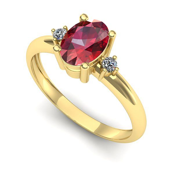 Inel din aur galben cu rubin