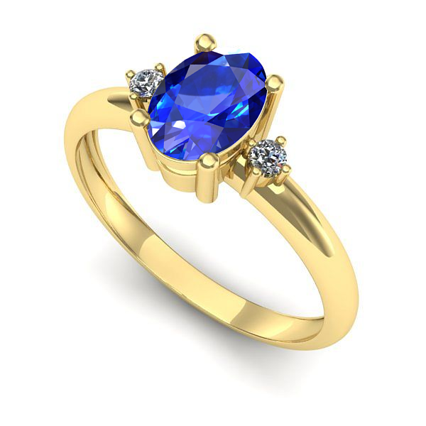 Inel din aur galben cu safir