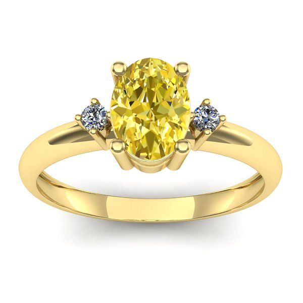 Inel logodna cu safir galben oval