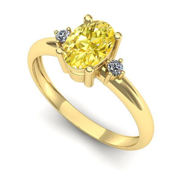 Inel din aur galben cu safir galben