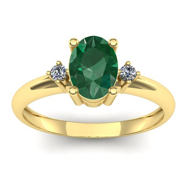 Inel logodna cu smarald oval