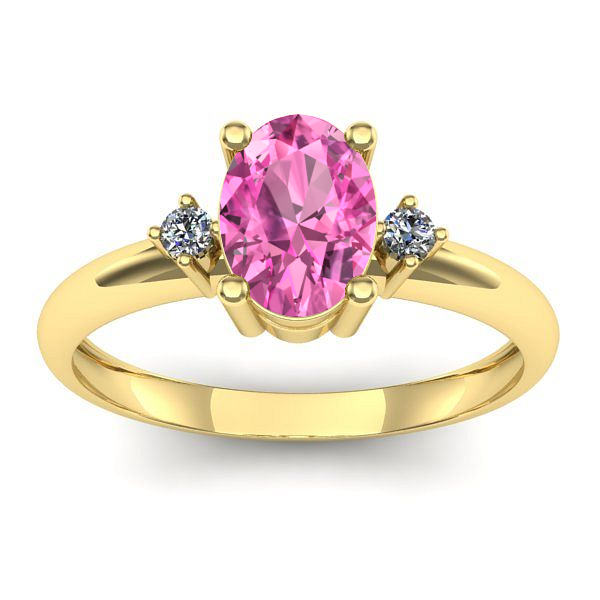 Inel de logodna cu safir roz oval