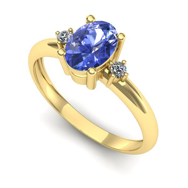 Inel din aur galben cu tanzanit