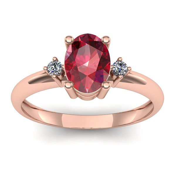 Inel de logodna cu rubin oval