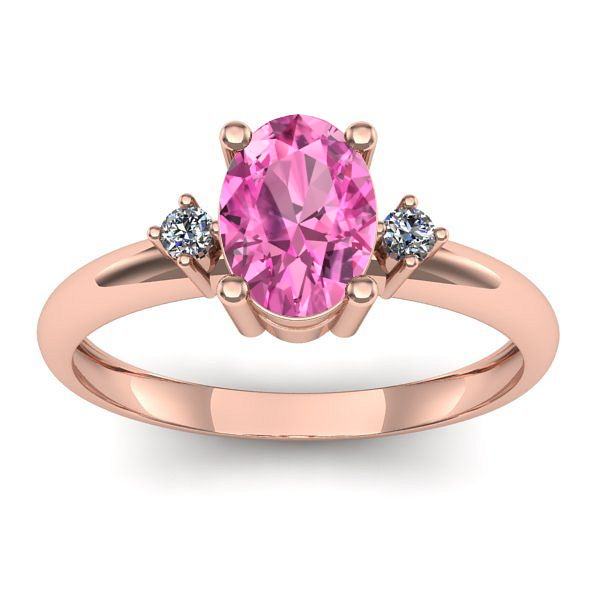 Inel logodna cu safir roz oval
