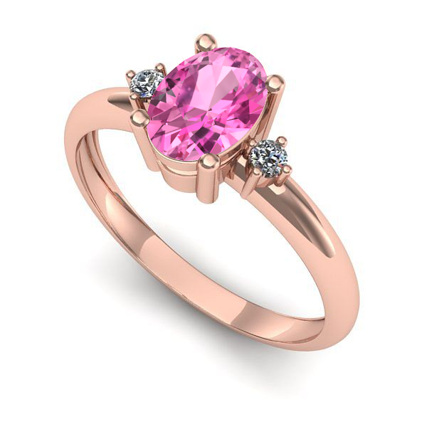 Inel din aur roz cu safir roz
