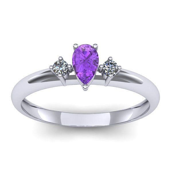 Inel de logodna cu ametist lacrima