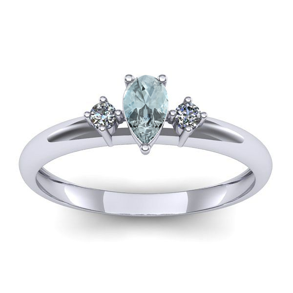 Inel cu aquamarin lacrima