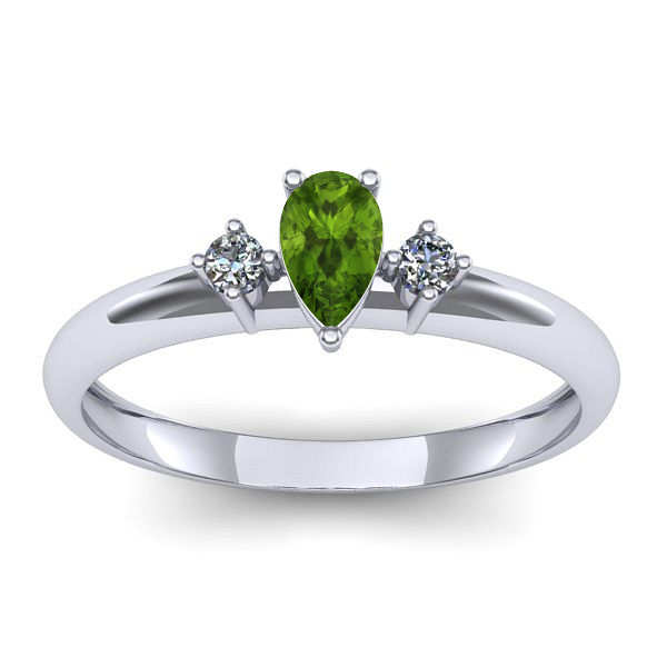 Inel de logodna cu peridot lacrima