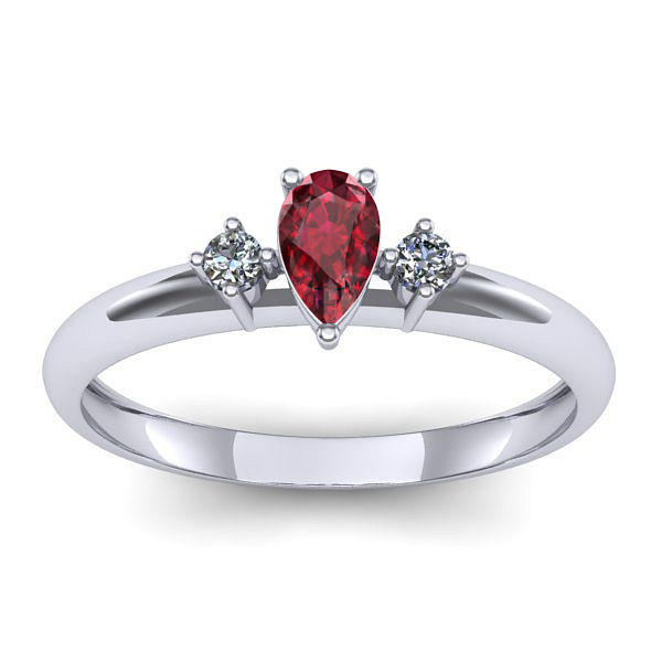 Inel de logodna cu rubin lacrima