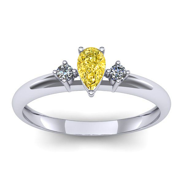 Inel de logodna cu safir galben lacrima