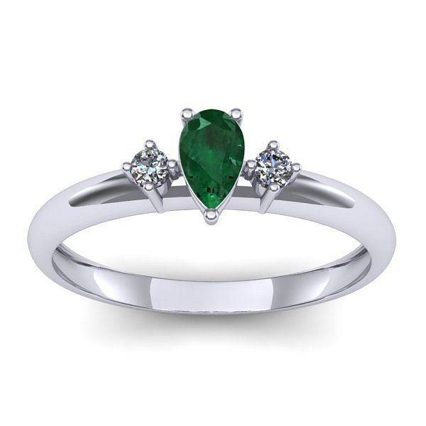 Inel de logodna cu smarald lacrima