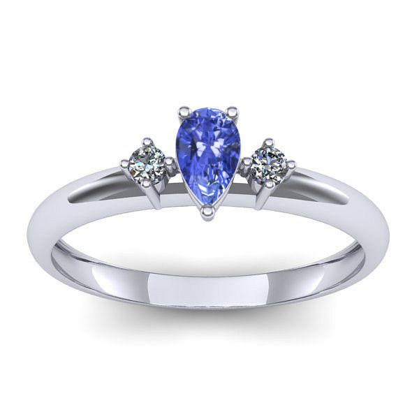 Inel logodna cu tanzanit lacrima