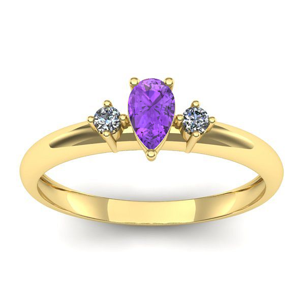 Inel logodna cu ametist lacrima