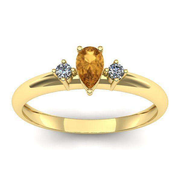 Inel cu citrin lacrima