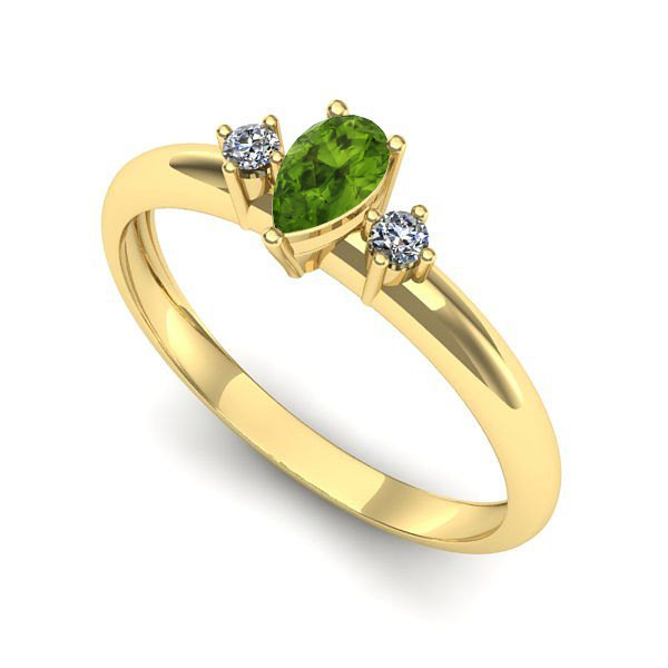 Inel de logodna din aur galben cu peridot