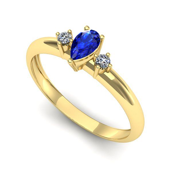 Inel de logodna din aur galben cu safir