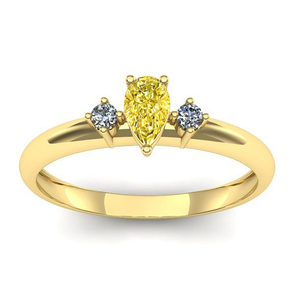 Inel de logodna cu safir galben lacrima