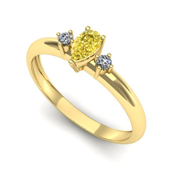 Inel de logodna din aur galben cu safir galben