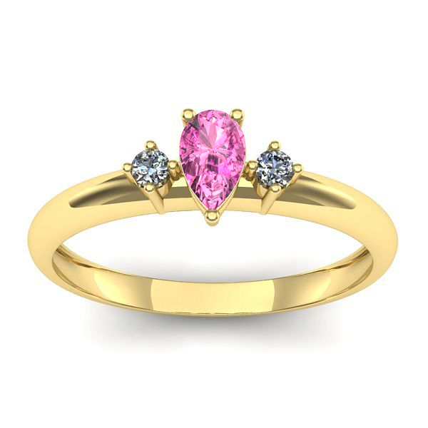 Inel de logodna cu safir roz lacrima