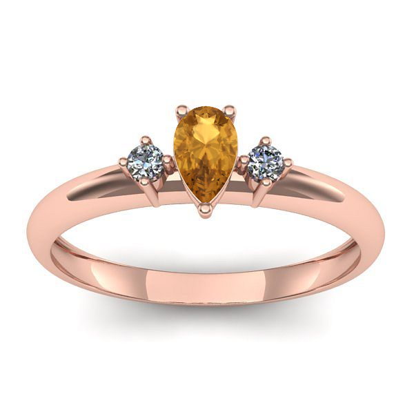 Inel cu citrin lacrima