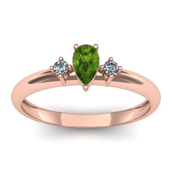 Inel logodna cu peridot lacrima