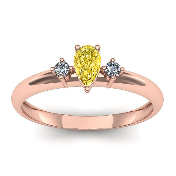 Inel de logodna cu safir galben lacrima