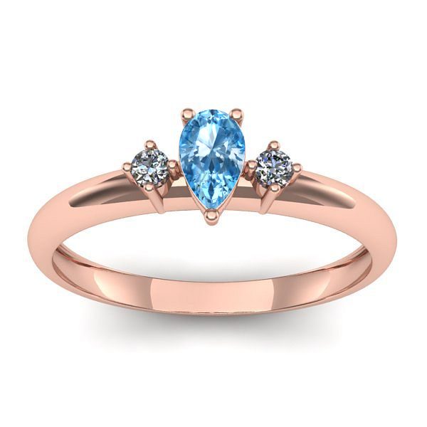 Inel de logodna cu topaz blue lacrima