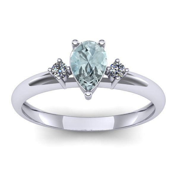 Inel cu aquamarin lacrima