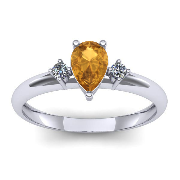 Inel de logodna cu citrin lacrima