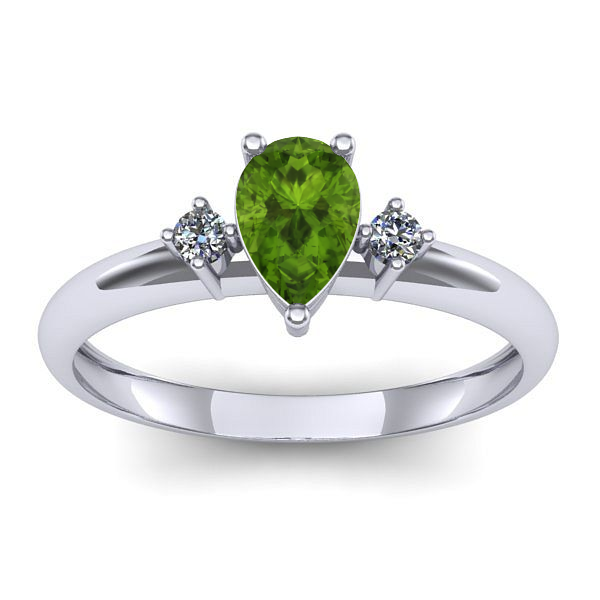 Inel de logodna cu peridot lacrima