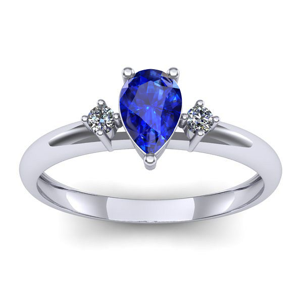 Inel logodna cu safir lacrima