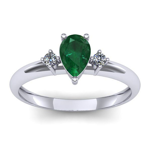 Inel cu smarald lacrima