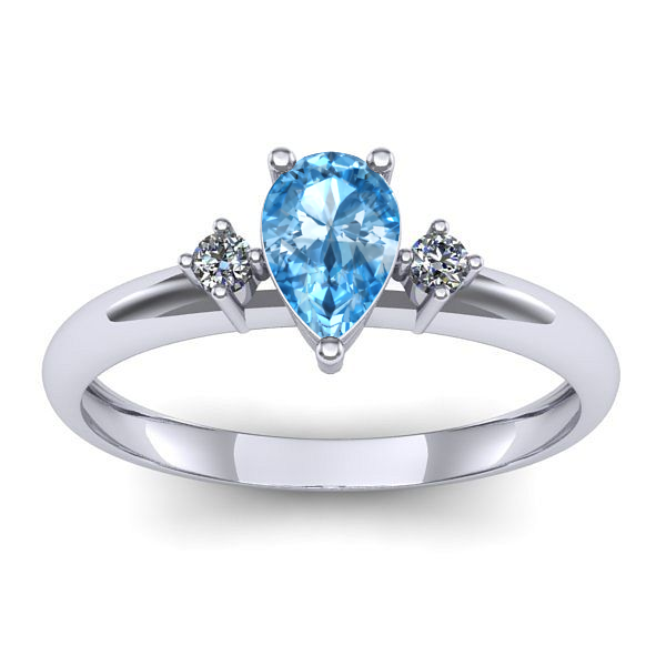 Inel logodna cu topaz blue lacrima