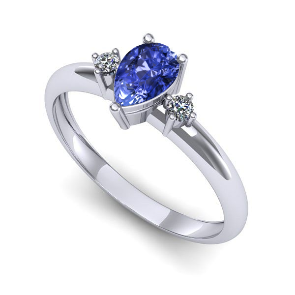 Inel din aur alb cu tanzanit