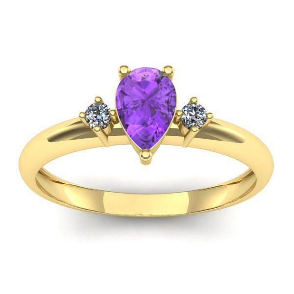 Inel de logodna cu ametist lacrima