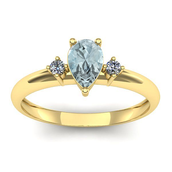 Inel cu aquamarin lacrima