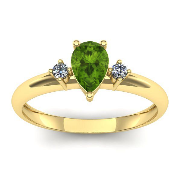 Inel logodna cu peridot lacrima