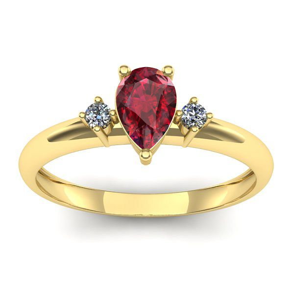Inel de logodna cu rubin lacrima