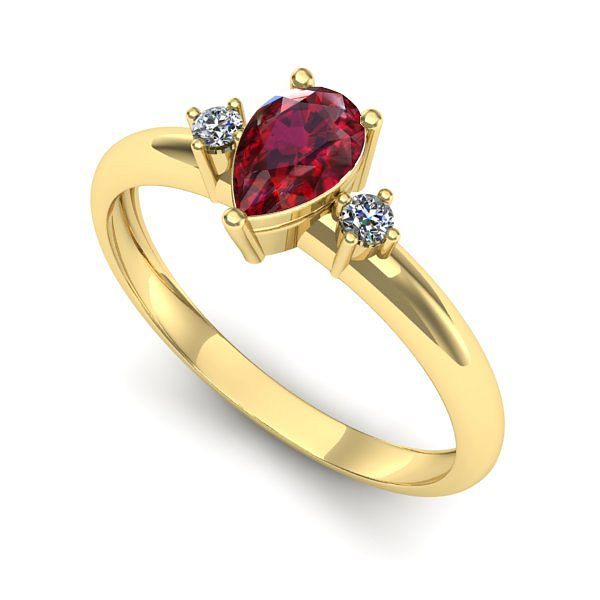 Inel din aur galben cu rubin