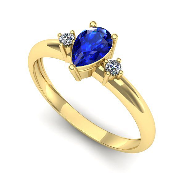 Inel din aur galben cu safir