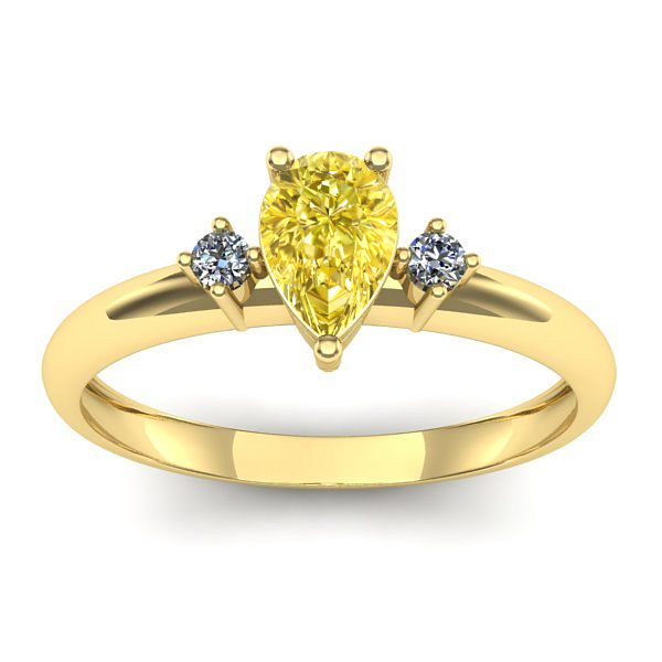 Inel cu safir galben lacrima