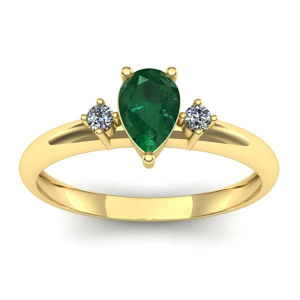 Inel logodna cu smarald lacrima