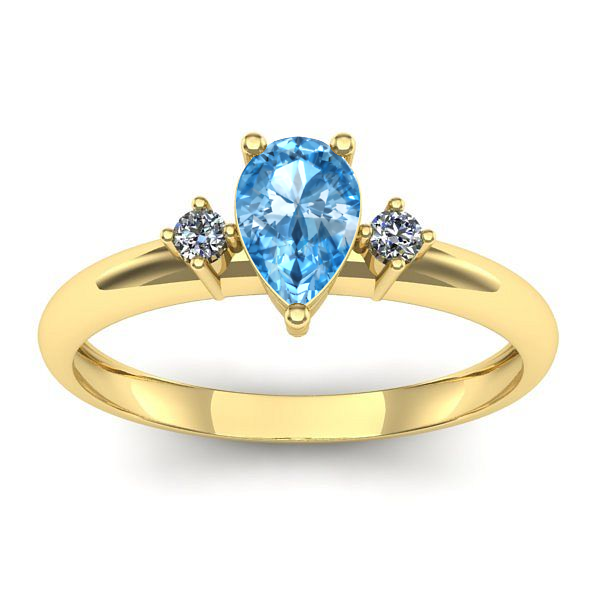 Inel de logodna cu topaz blue lacrima