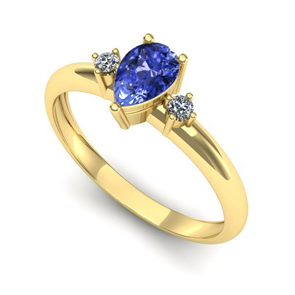 Inel din aur galben cu tanzanit